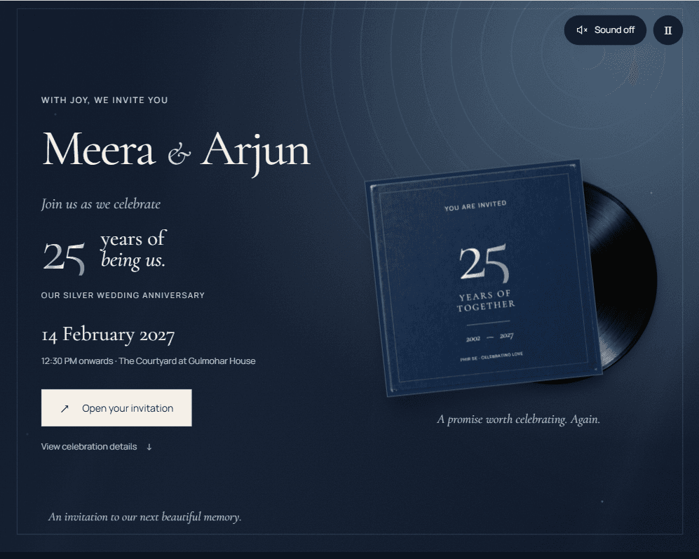 Chandani Saath invitation, on a computer