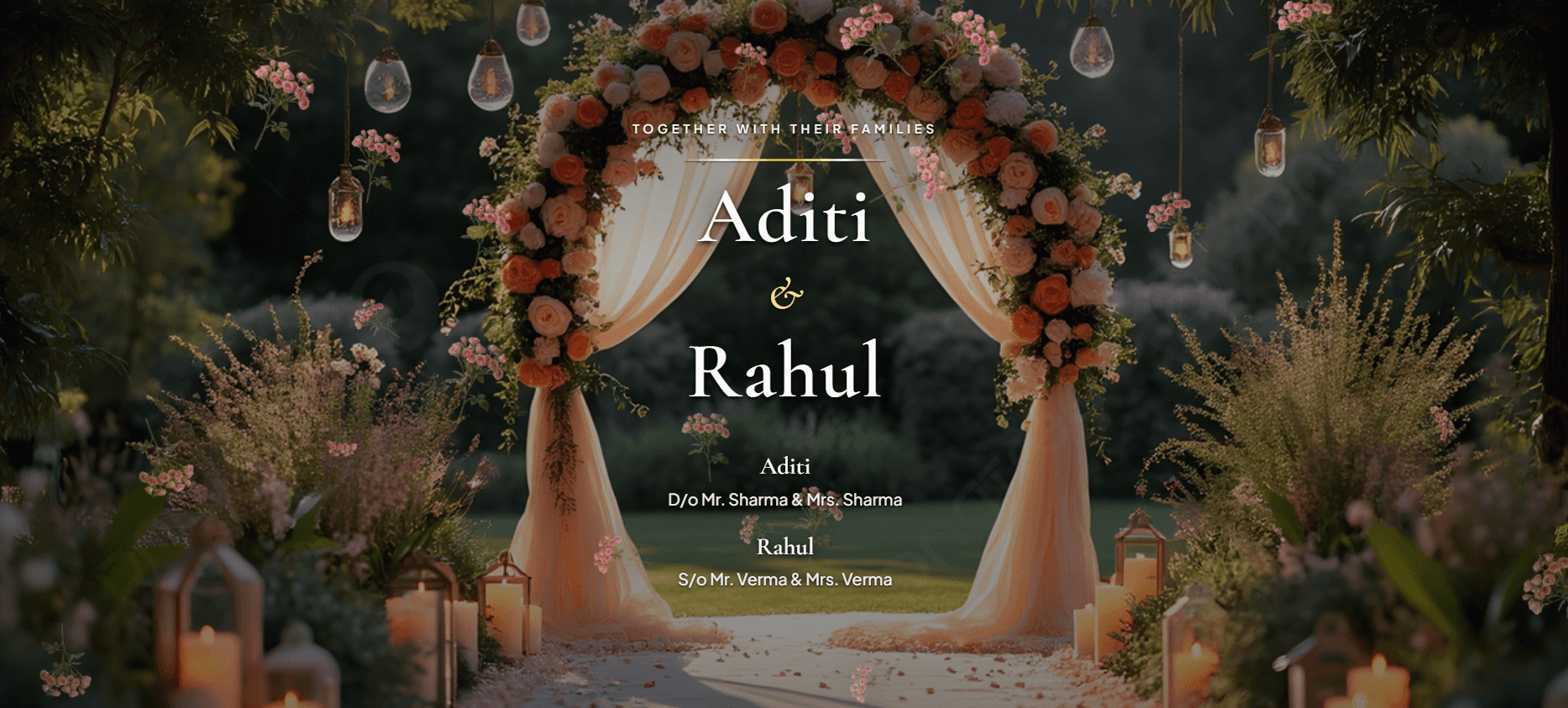 Floral Shower invitation, on a computer