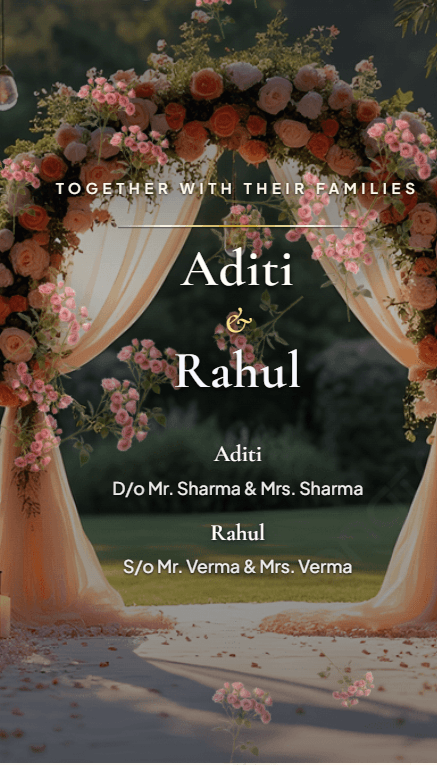 Floral Shower invitation, on a phone