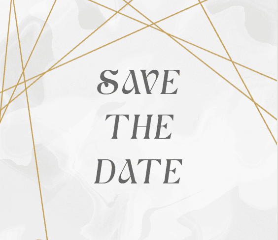 Golden Lines invitation, on a computer