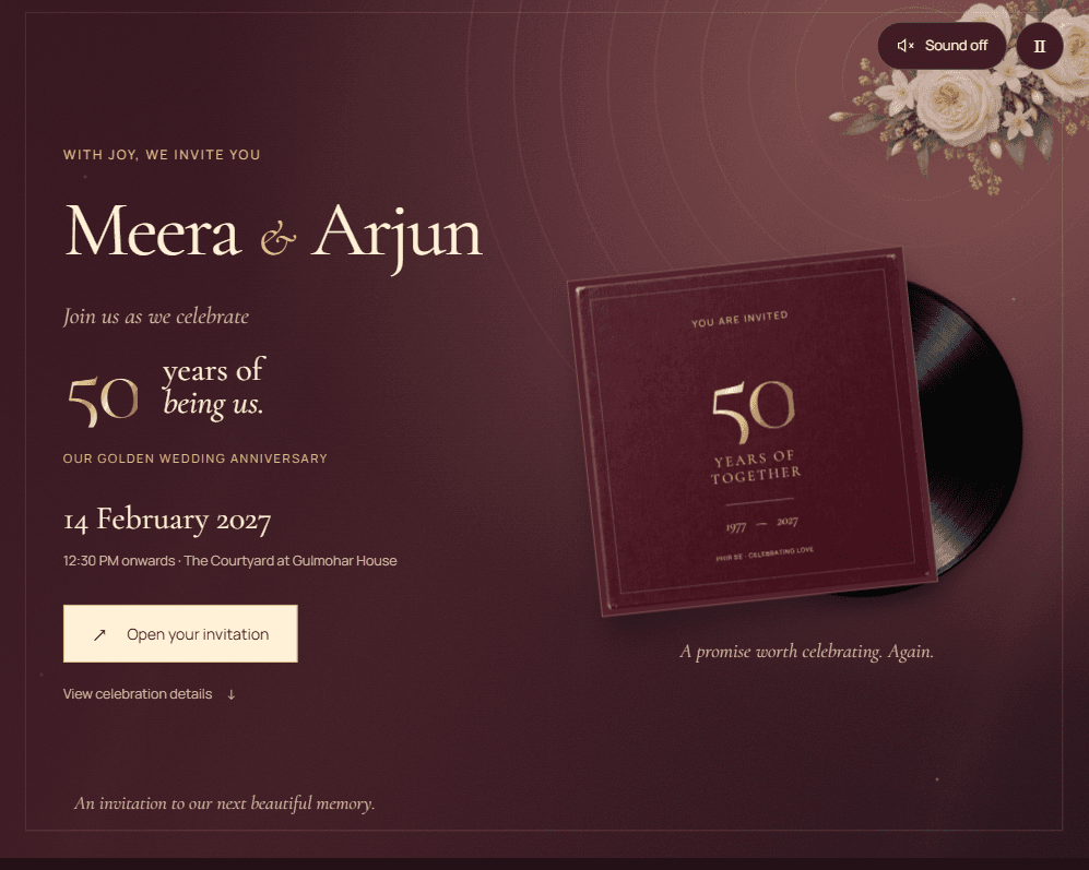Sunehra Safar invitation, on a computer